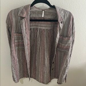 Free People Multicolor Striped Blouse